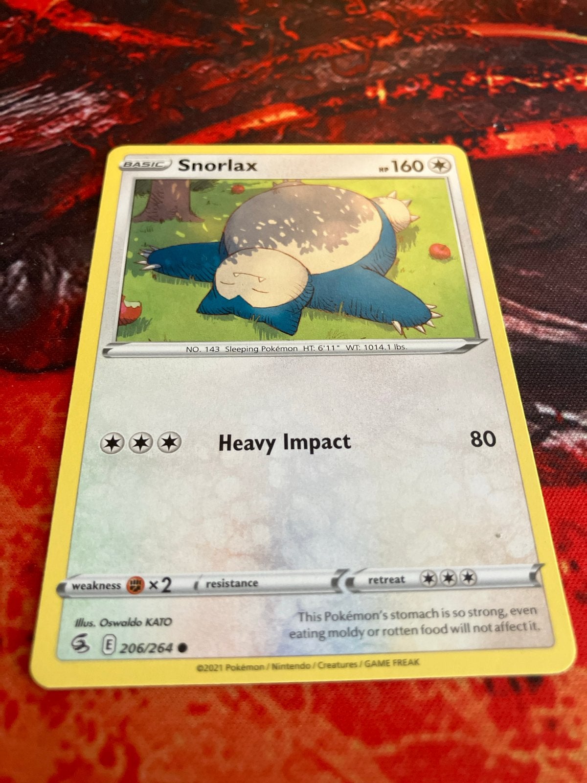 Pokémon Kaart Snorlax 206/264 Basic 160 HP, Ophalen of Verzenden, Zo goed als nieuw, Losse kaart