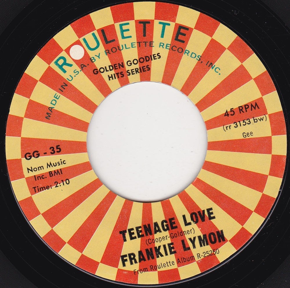 Frankie Lymon - Teenage Love 7", Cd's en Dvd's, Vinyl Singles, Ophalen of Verzenden, Zo goed als nieuw, 7 inch, Pop