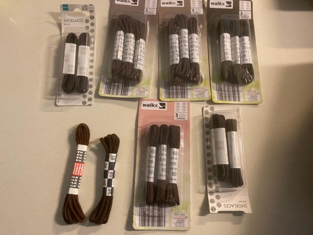 Nieuwe veters donker bruin en zwart in 60 75 en 90 cm lang!, Overige typen, Nieuw, Ophalen of Verzenden, Walkx