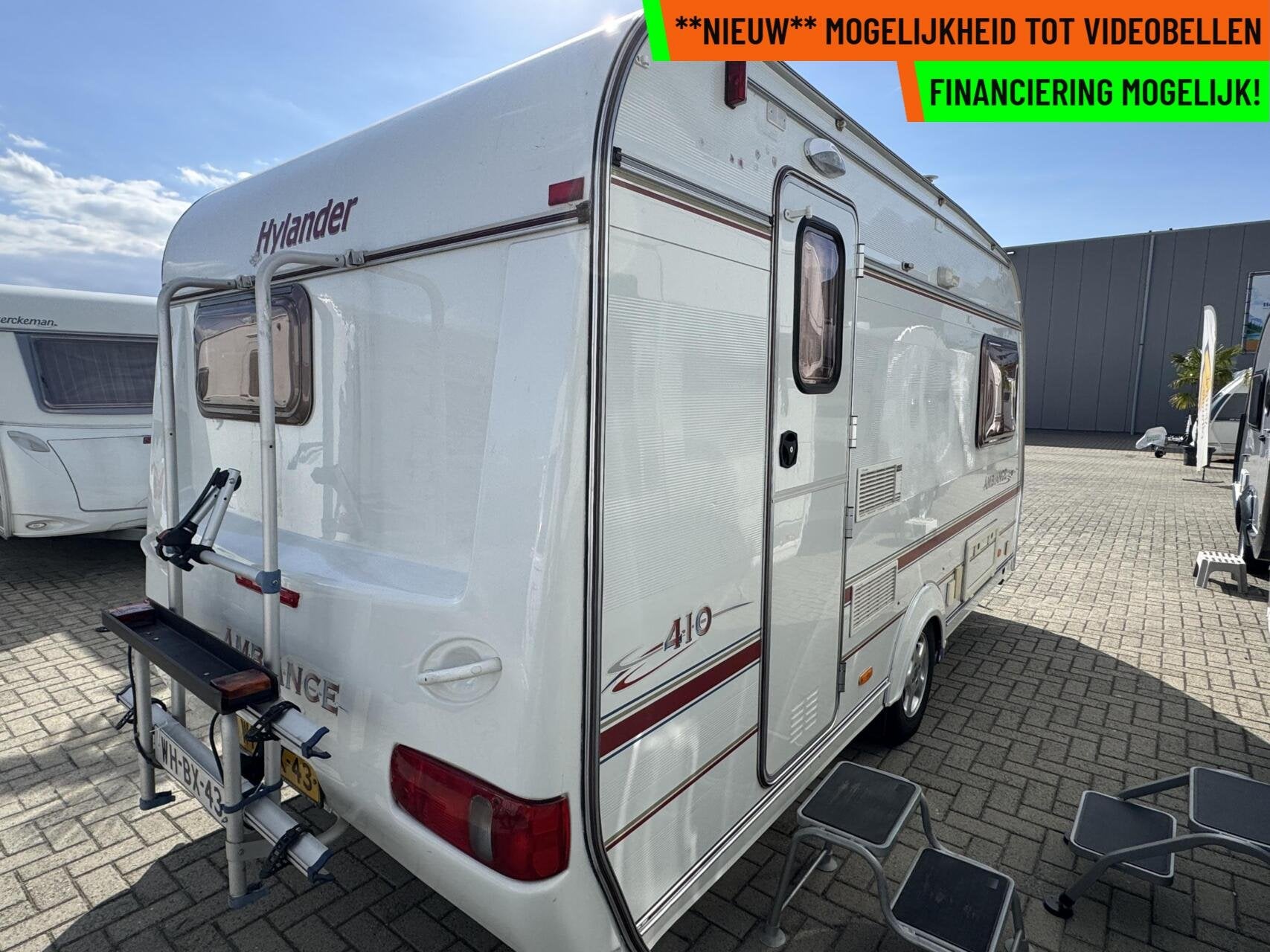 HYLANDER 410 AMBIANCE, ENKELE BEDDEN, VOORTENT,MOVER,, Caravans en Kamperen, Overige merken, Tot en met 2, Bedrijf, 750 - 1000 kg