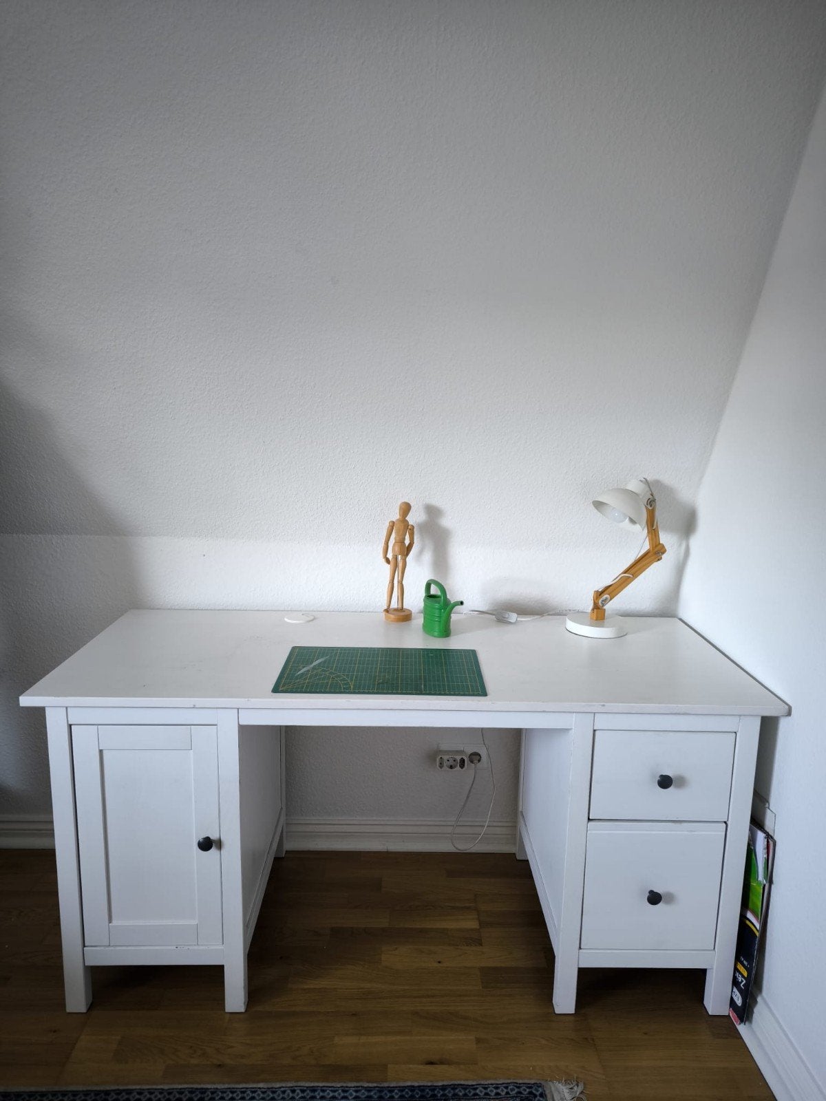 Witte  ikea hemnes bureau, Ophalen, Met lades, Gebruikt, IKEA