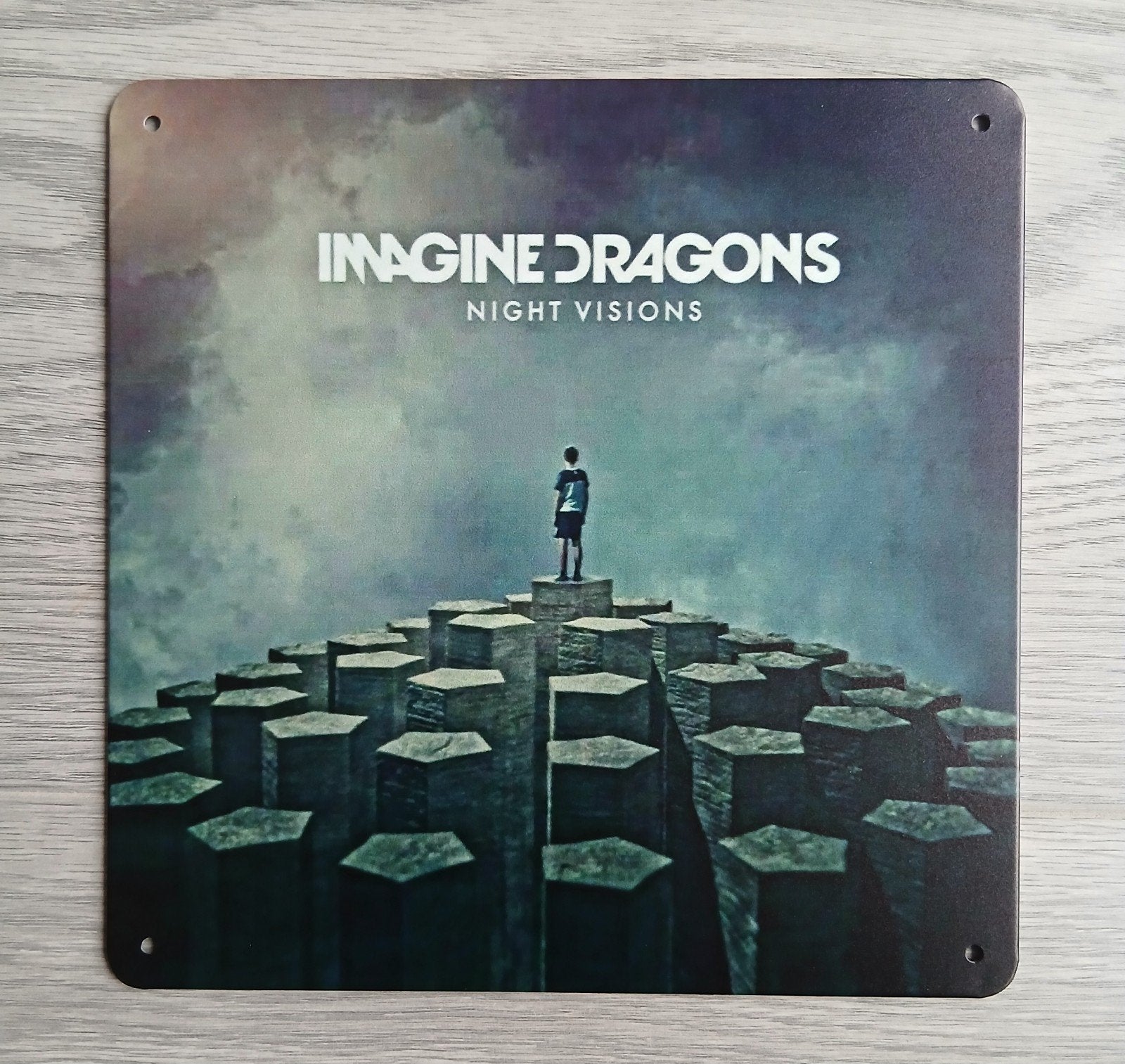 Imagine Dragons Night Visions 20x20 cm Metalen Reclamebord, Ophalen of Verzenden, Nieuw, Poster, Artwork of Schilderij