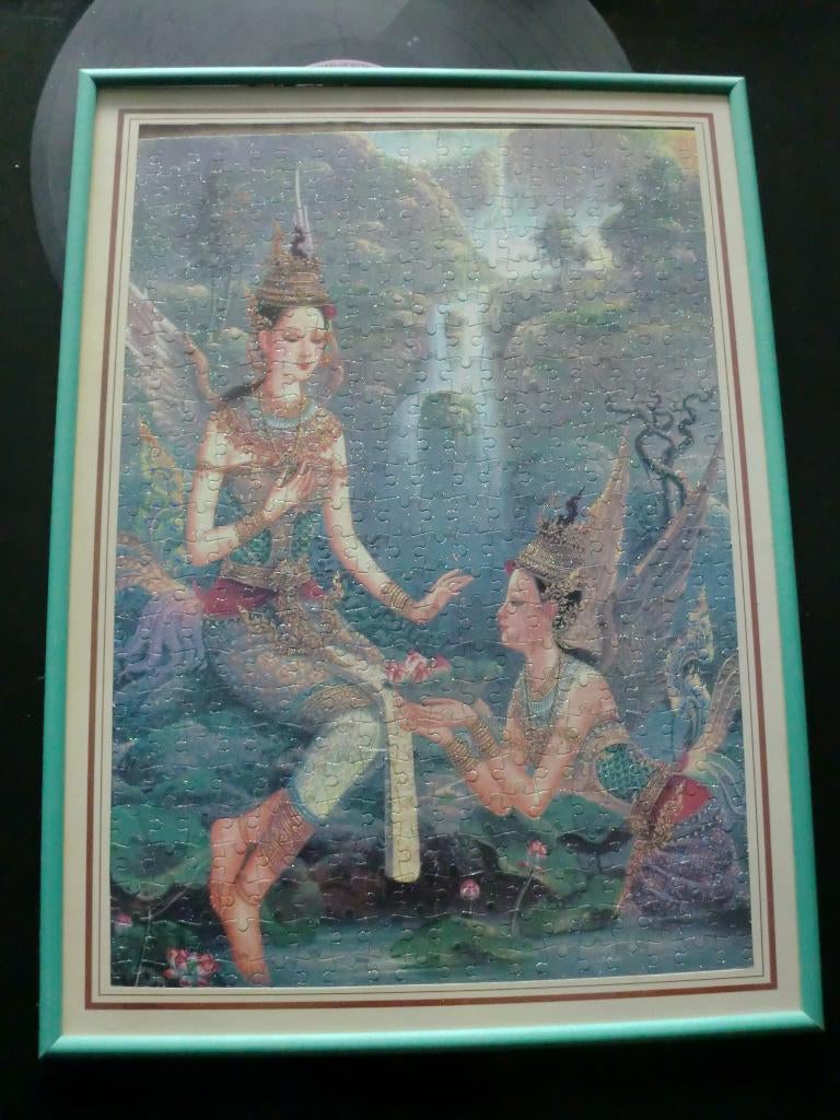 Thaise puzzel ingelijst', Ophalen, Minder dan 50 cm, Schilderij, Minder dan 50 cm