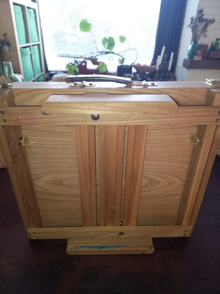 Houten schilderezel met acrylverf, Ophalen of Verzenden, Ezel