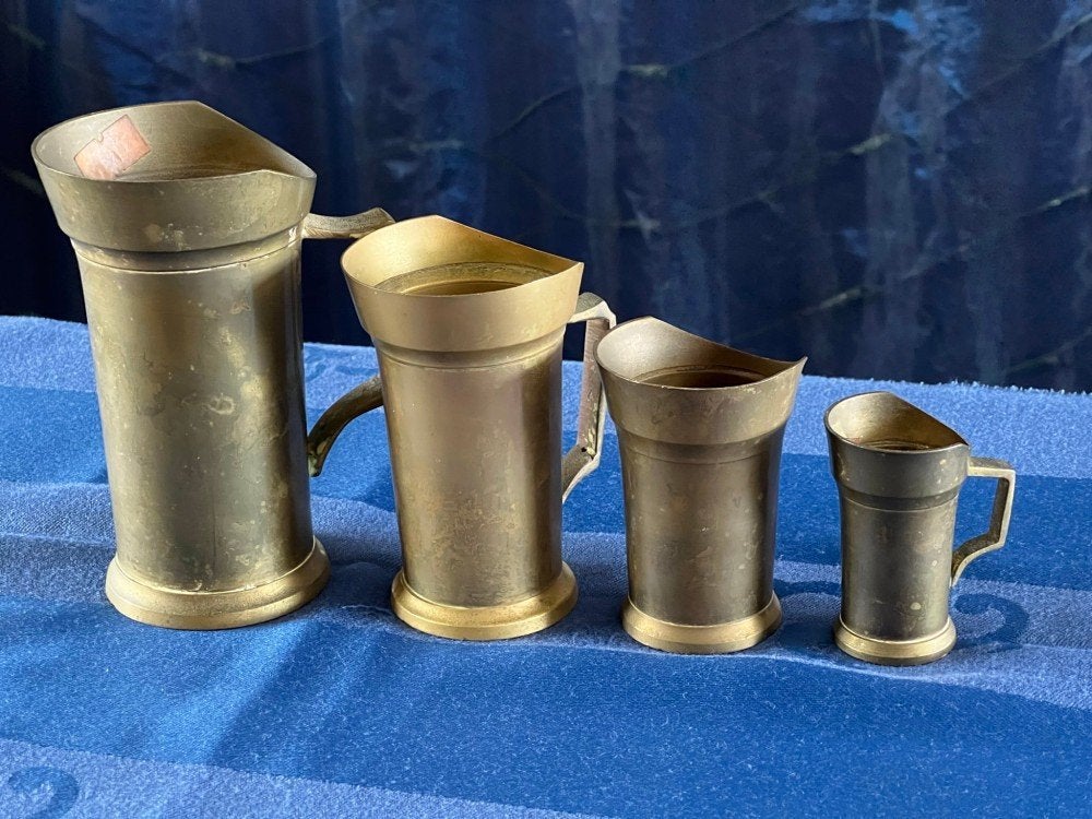 4 koperen bekertjes, Antiek en Kunst, Ophalen of Verzenden, Koper