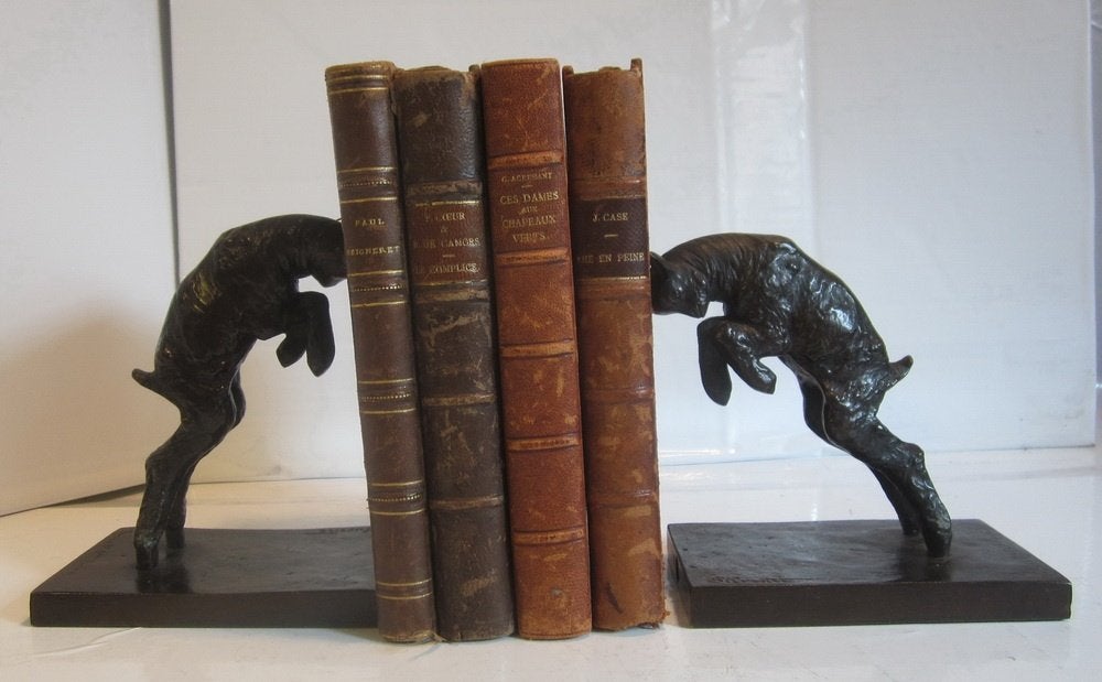 Antieke art deco boekensteunen BRONS v. Paul Silvestre, 1930, Antiek en Kunst, Kunst | Beelden en Houtsnijwerken, Verzenden