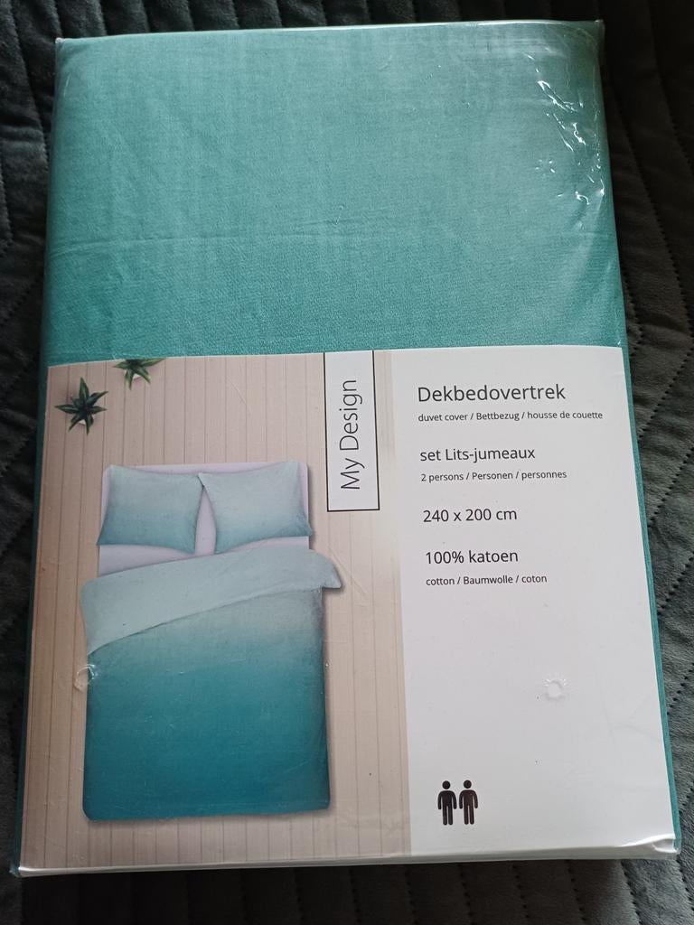 NIEUW dekbedovertrek My Design 240 x 200 Aqua blauw, Blauw, Dekbedovertrek, Ophalen of Verzenden, Nieuw