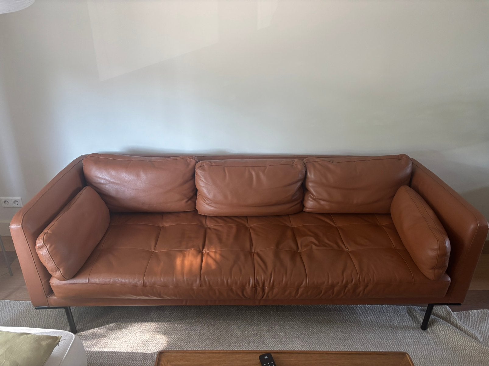 Harlow drie zits bank denver bruin leer, Ophalen, Tweepersoons, Zo goed als nieuw, Minder dan 150 cm