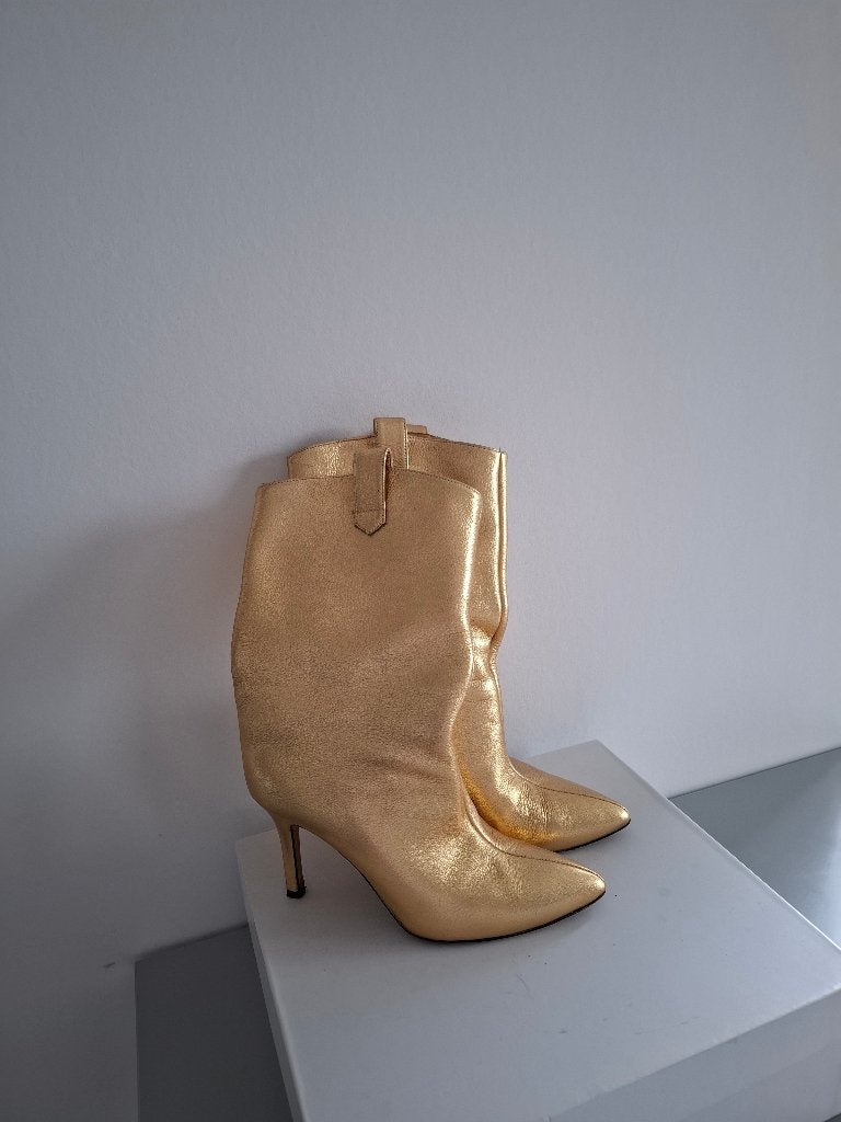 Gouden laarzen van Toral maat 37, Kleding | Dames, Hoge laarzen, Overige kleuren, Ophalen of Verzenden, Toral