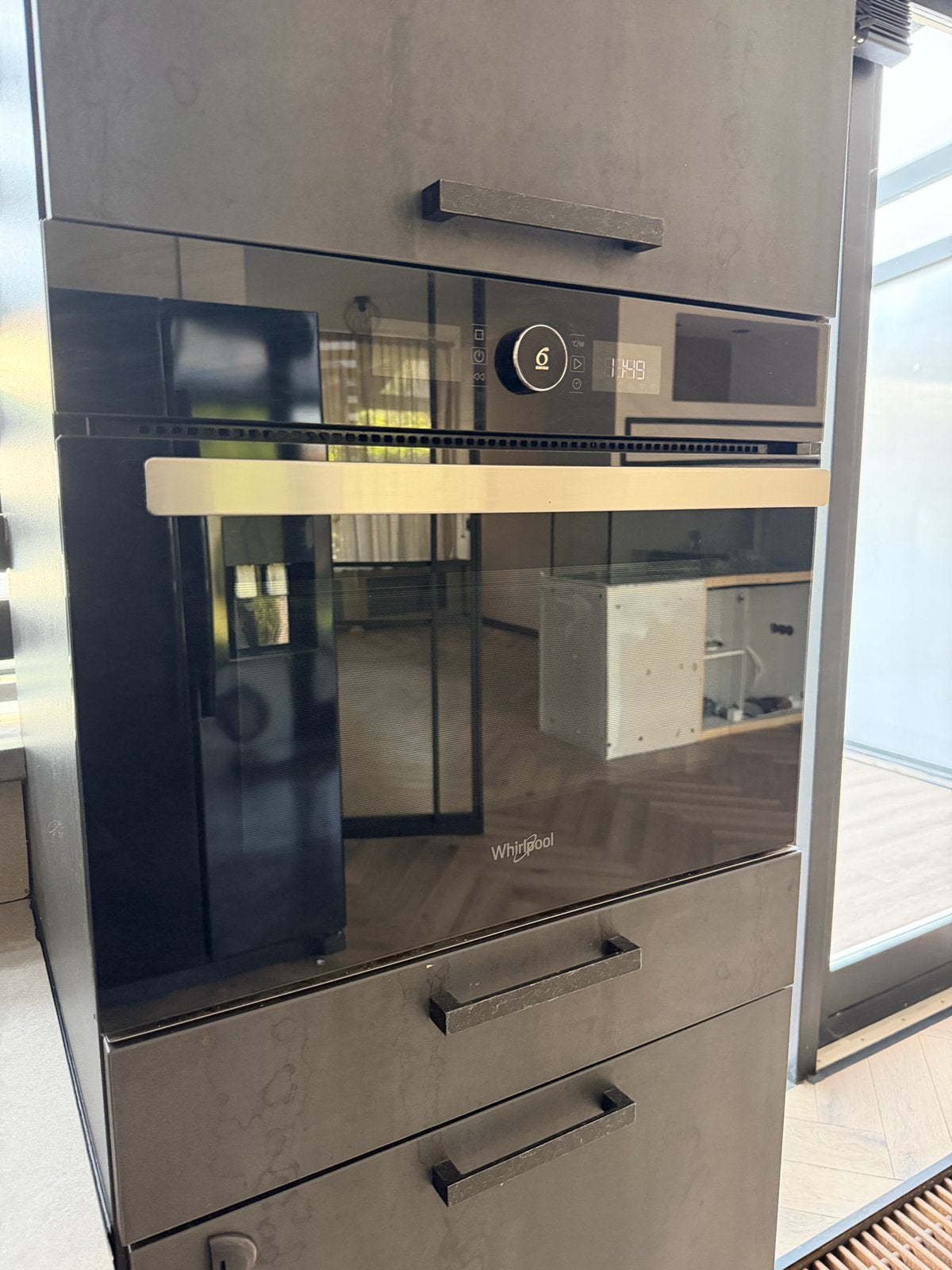 Whirlpool combi inbouwoven zwart, Ophalen, Zo goed als nieuw