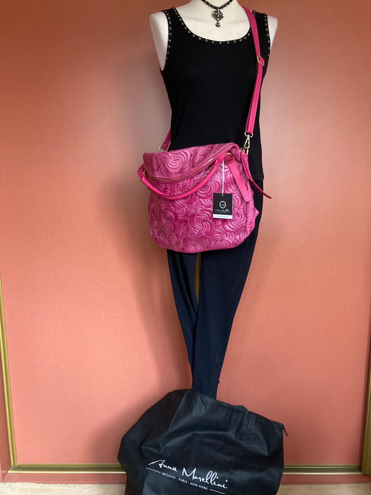 Nieuw MOOIE Anna Morellini tas roze echt leer😍💝☀️, Sieraden, Tassen en Uiterlijk, Verzenden, Nieuw, Roze, Shopper