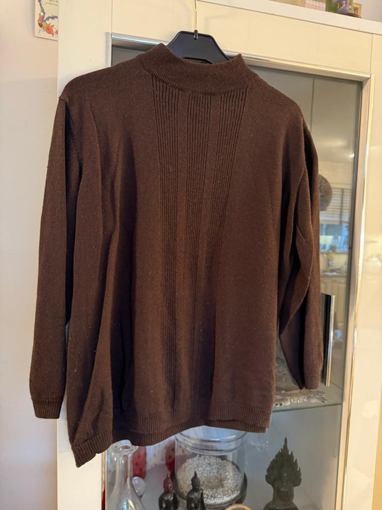 Bruine trui met col, maat XXL, ( 46 ) 50% Merino wol CPM, Ophalen of Verzenden, Zo goed als nieuw, Maat 46/48 (XL) of groter, Bruin