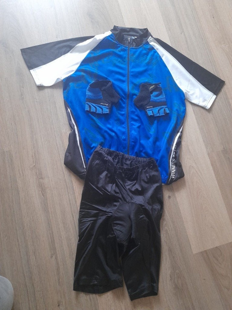 Setje fietskleding maat l, Gebruikt, Heren, Ophalen of Verzenden, L
