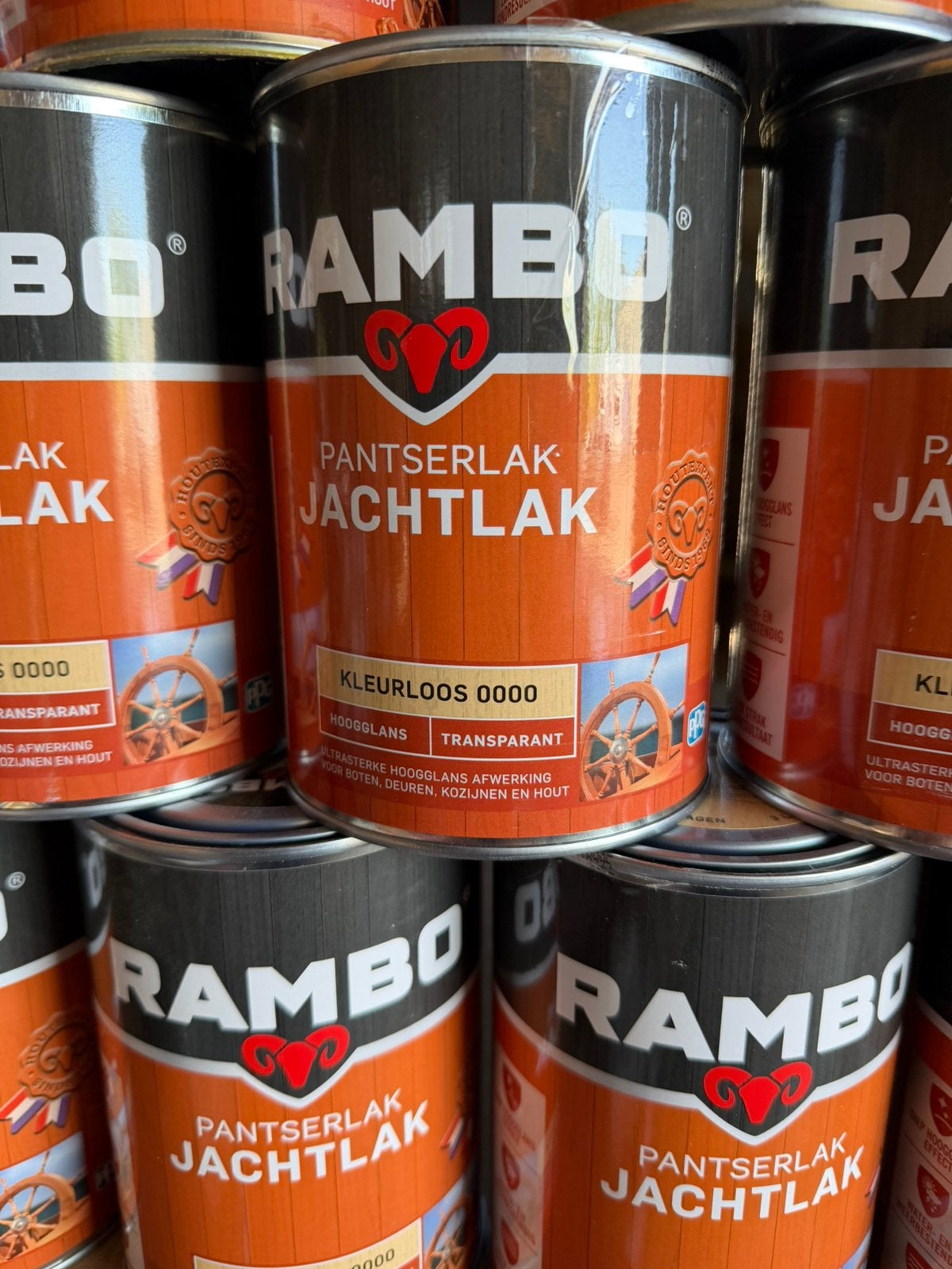 RAMBO PANTSER JACHTLAK BOOTLAK Transparant 60 x 1,25 ltr., Ophalen, Zo goed als nieuw, Wit