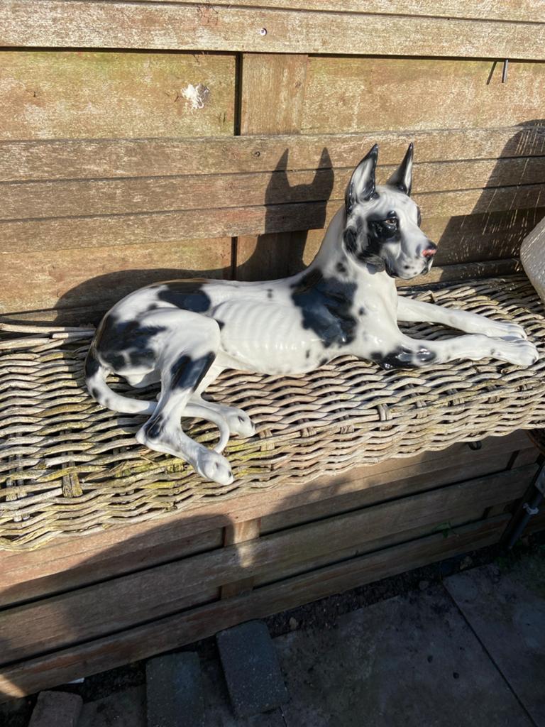 Keramieken Deense Dog beeld - Woondecoratie, Verzamelen, Beelden en Beeldjes, Ophalen, Dier