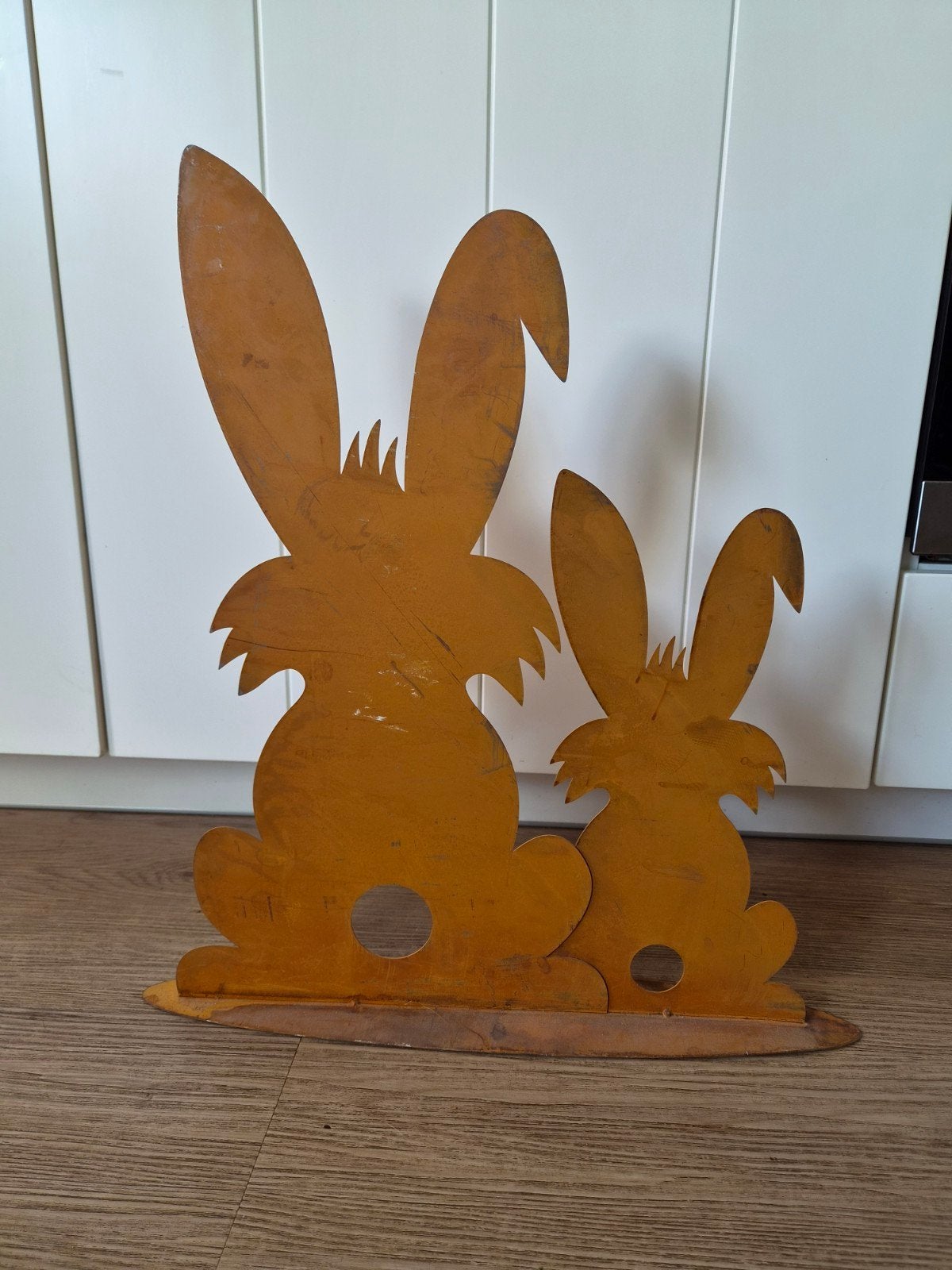Tuinoranement paasdecoratie silhouet van 2 konijnen, Diversen, Ophalen of Verzenden