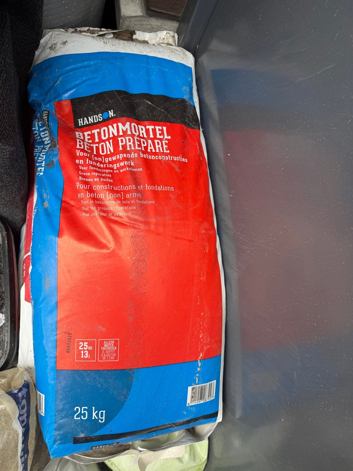 5 zakken betonmortel 25 kg - Hands N. Beton Préparé, Doe-het-zelf en Verbouw, Overige Doe-het-zelf en Verbouw, Ophalen of Verzenden