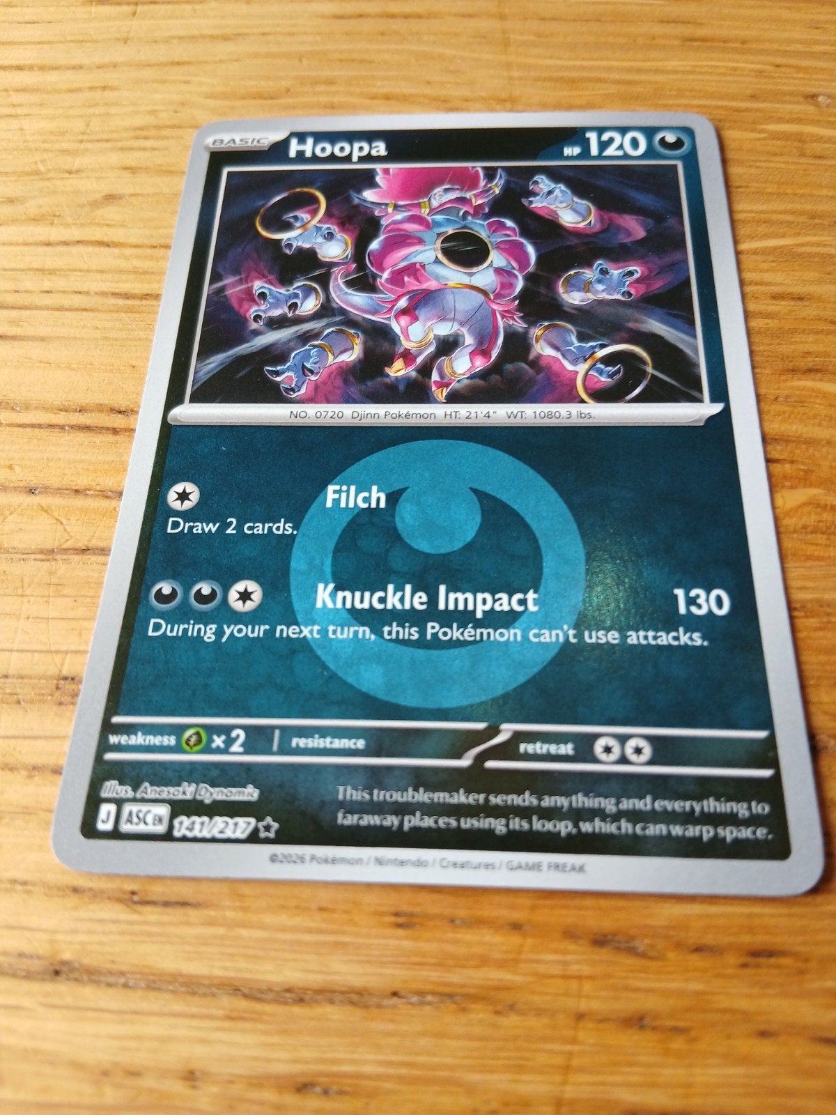 Hoopa Pokémon Kaart - Basic 141/217, Ophalen of Verzenden, Gebruikt, Losse kaart