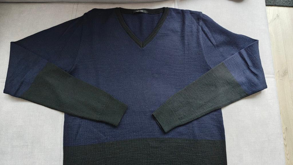 Blauw & Zwart V-hals trui - Maat M, New Yorker Man, Ophalen of Verzenden, Zo goed als nieuw, Maat 48/50 (M)