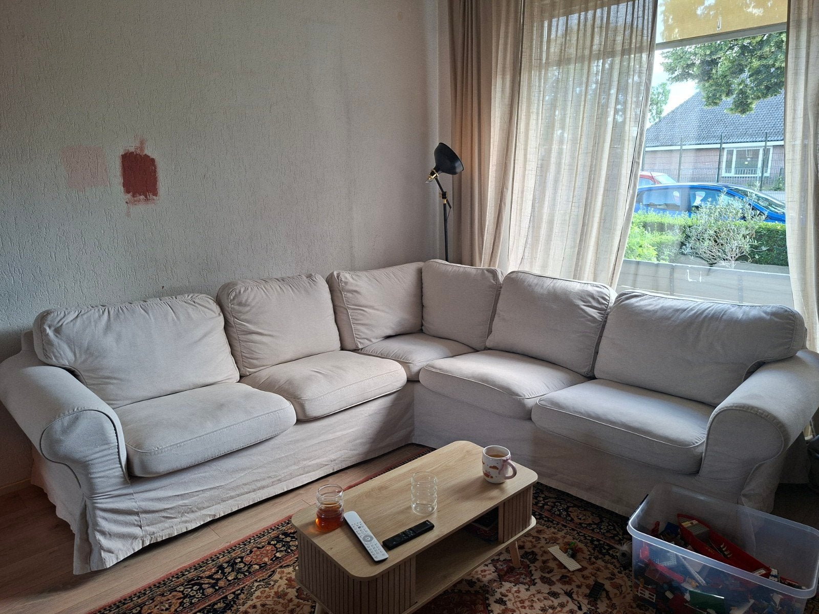Mooie beige hoekbank, Ophalen, Gebruikt