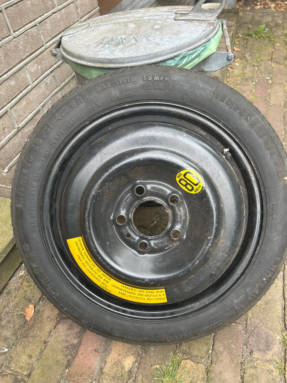 Thuiskomer Volvo V40/V50 - 15 inch reservewiel, Auto-onderdelen, Banden en Velgen, Ophalen, Gebruikt, 15 inch, Banden en Velgen