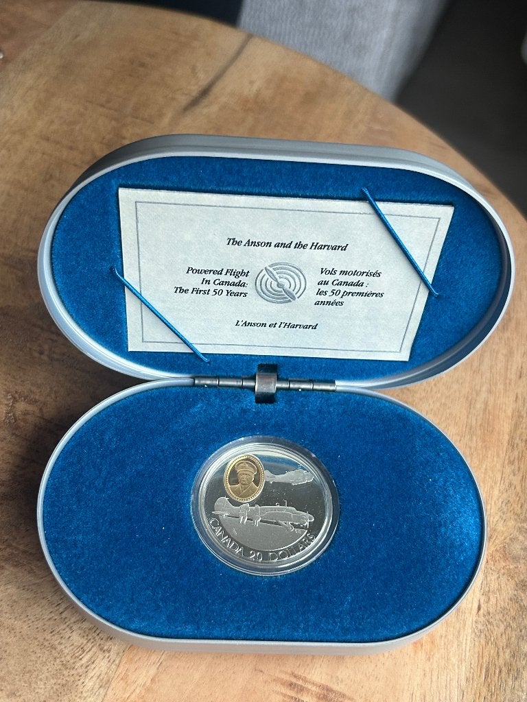 Zilveren Canada 20 dollar munt 'Powered Flight', Postzegels en Munten, Ophalen of Verzenden, Noord-Amerika, Losse munt, Zilver