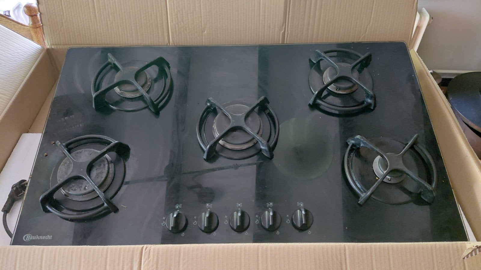 Bauknecht 5-pits gaskookplaat, Gebruikt, Minder dan 85 cm, Ophalen of Verzenden, Inbouw