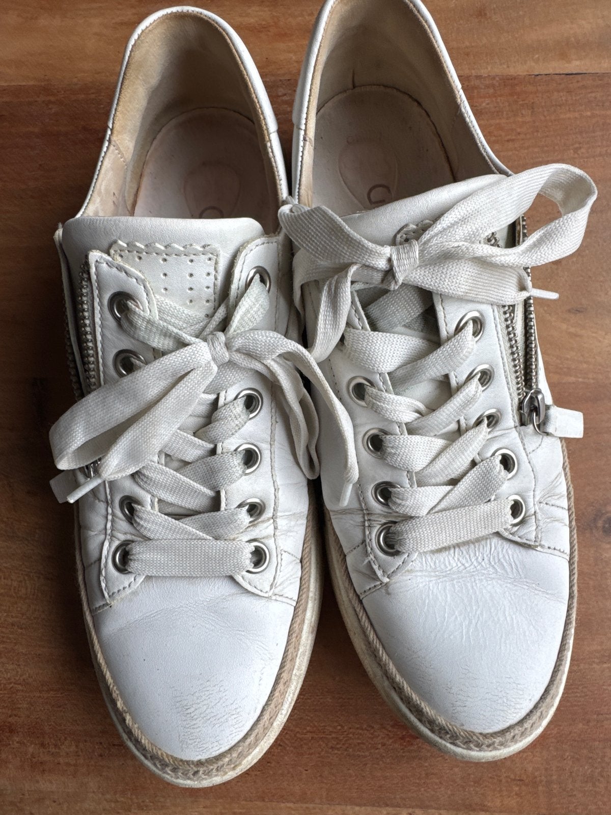 Witte Gabor sneackers 6,5  gebruikt, maat 39.5, Ophalen of Verzenden, Gedragen, Wit, Sneakers of Gympen