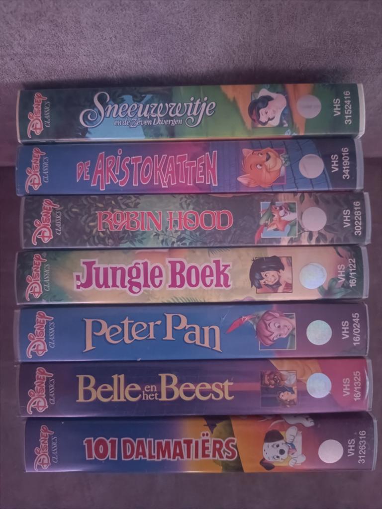 Disney nostalgie VHS nederlands met Jungle Book, Peter Pan, Alle leeftijden, Ophalen, Gebruikt, Overige genres