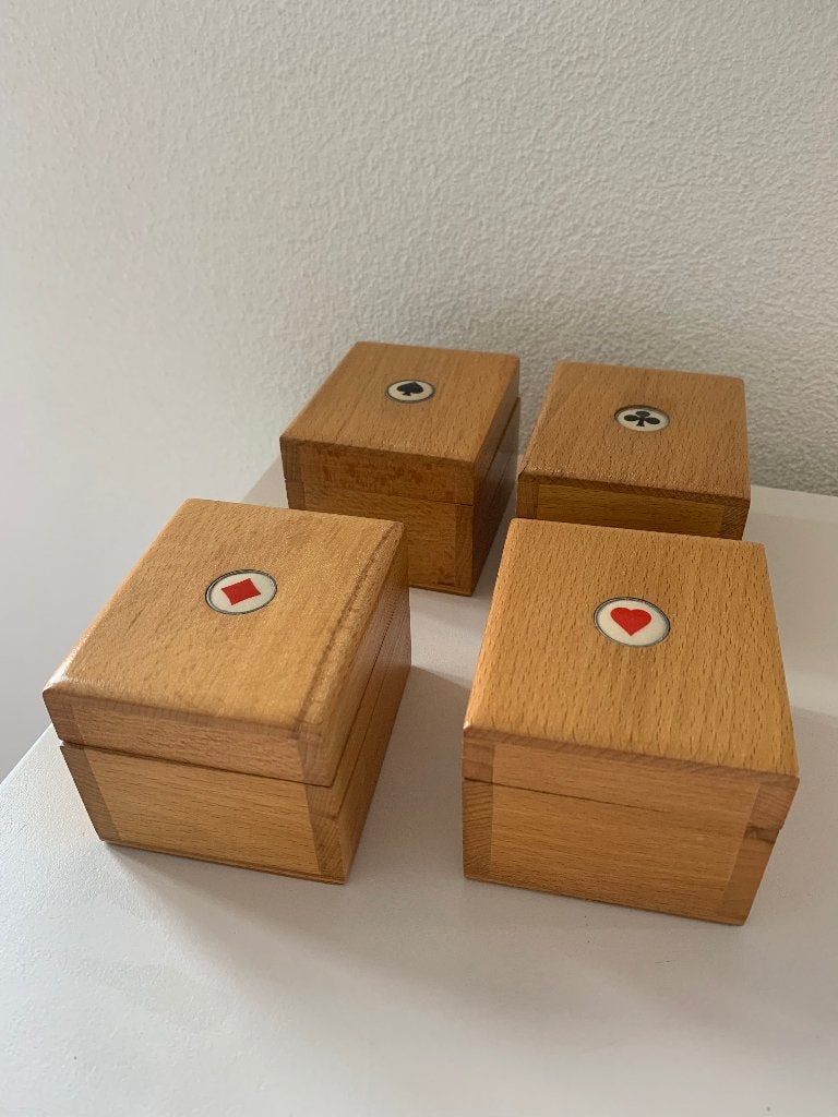 4 houten doosjes, Ophalen of Verzenden