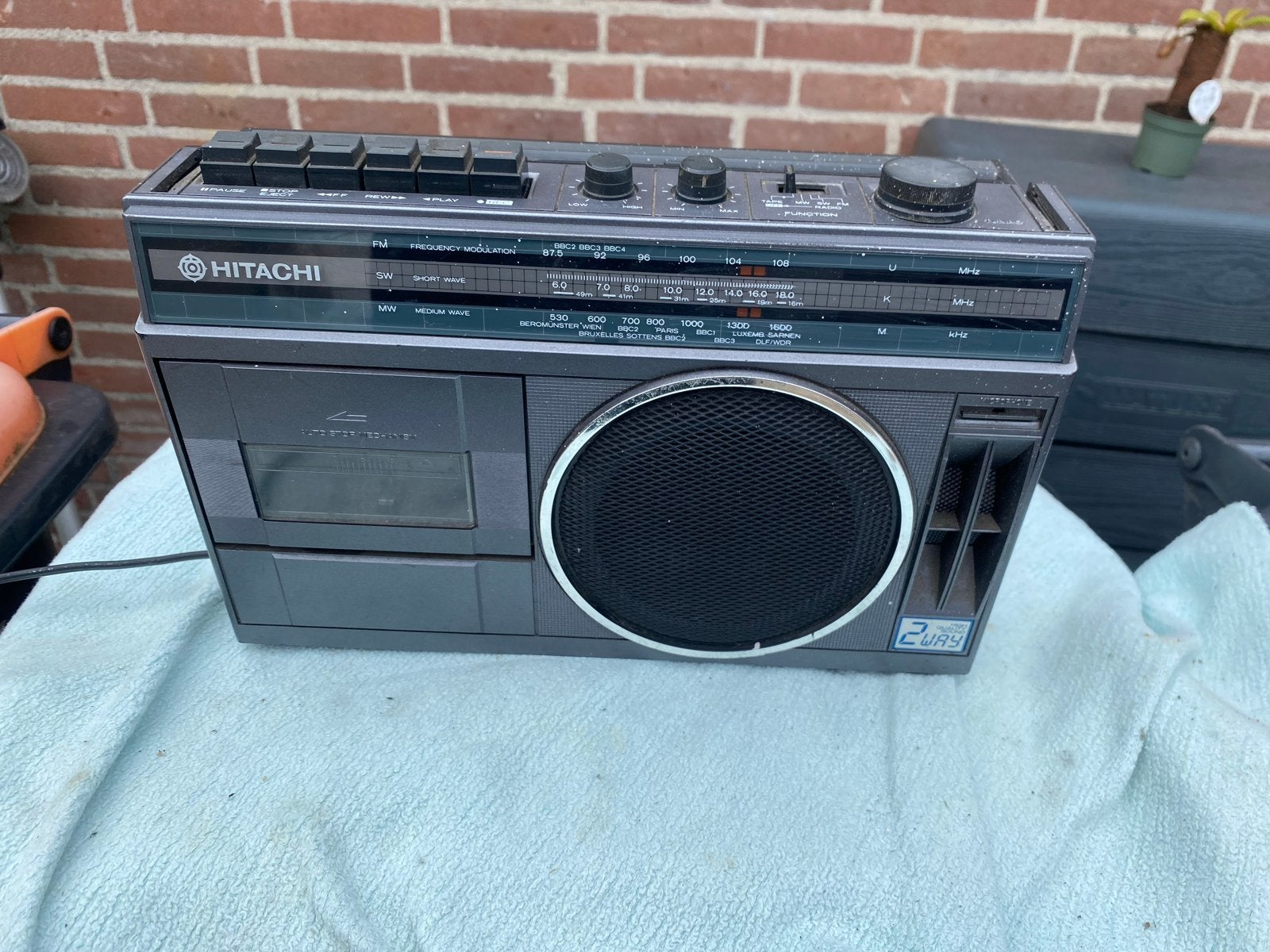 Vintage Hitachi TRK 5381E Radio Cassette Recorder, Audio, Tv en Foto, Ophalen of Verzenden, Gebruikt, Radio
