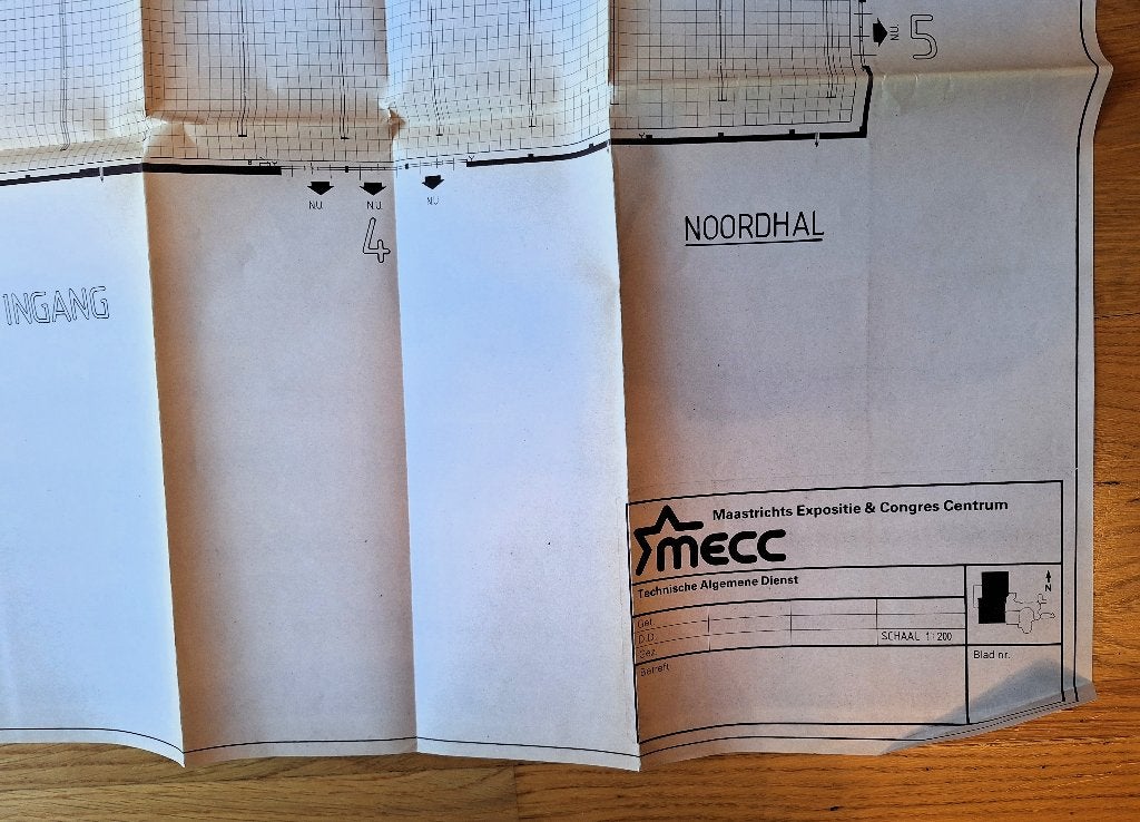 Officiële plattegrond MECC Maastricht Noordhal, Overige typen, Ophalen of Verzenden, Zo goed als nieuw, 1800 tot 2000
