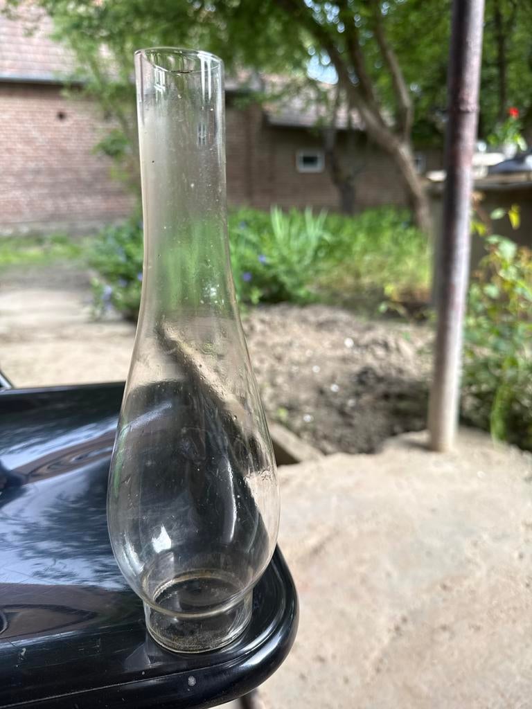 Antiek olielampglas - Vintage lampenkap, Antiek en Kunst, Antiek | Lampen, Ophalen of Verzenden