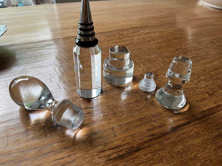 Diverse vintage glazen karafstoppen, Ophalen of Verzenden, Zo goed als nieuw, Overige typen