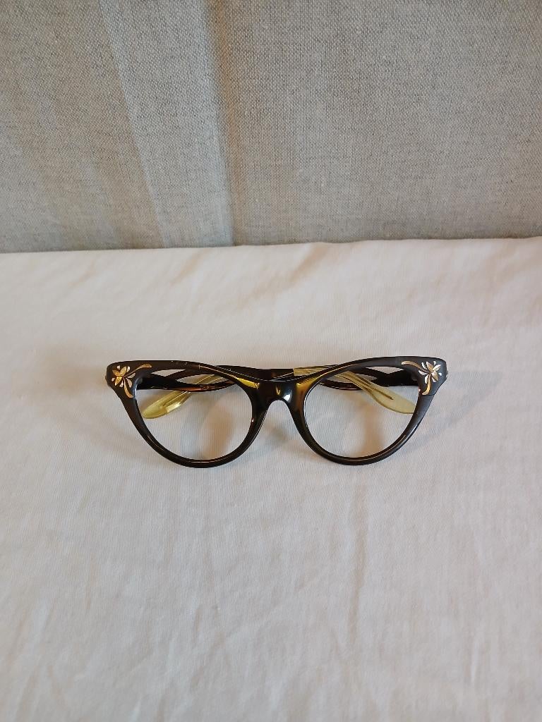 Zwart 50/60er jaren montuur cat-eye-bril American Optical, Gebruikt, Zwart, Bril, Ophalen