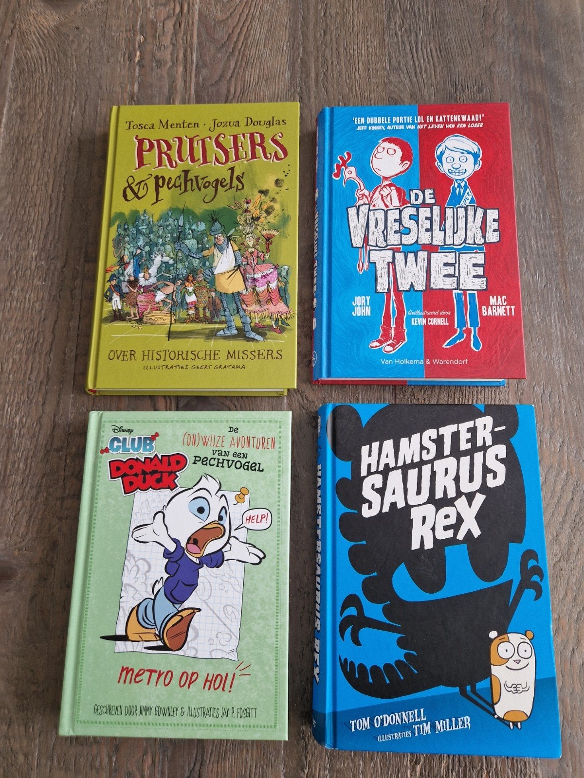 4 kinderboeken, Ophalen, Zo goed als nieuw, Tosca Menten, Jory John, Mac Barnett, Tom O'Donnell, Fictie algemeen