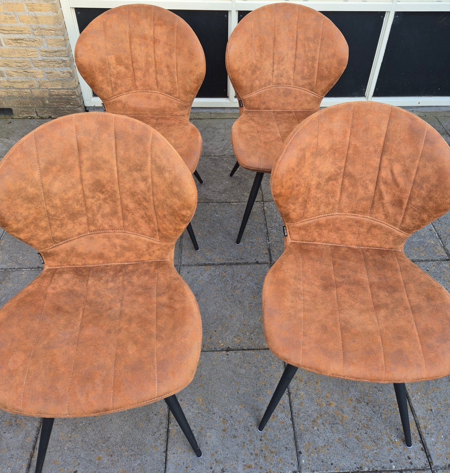 4 stoelen - MXSOFA design type: Magic, Ophalen, Gebruikt, Bruin, Metaal