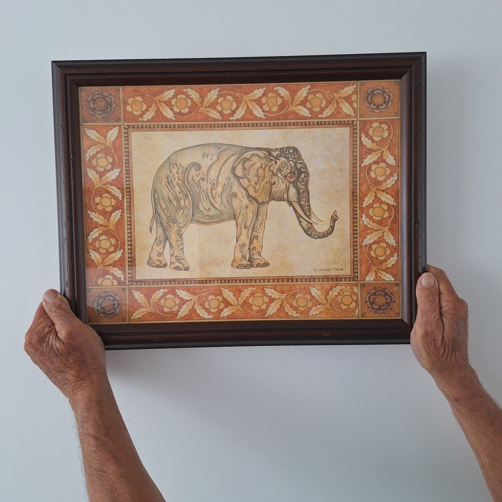 Set van 2 ingelijste prenten: Olifant en Neushoorn, Ophalen of Verzenden