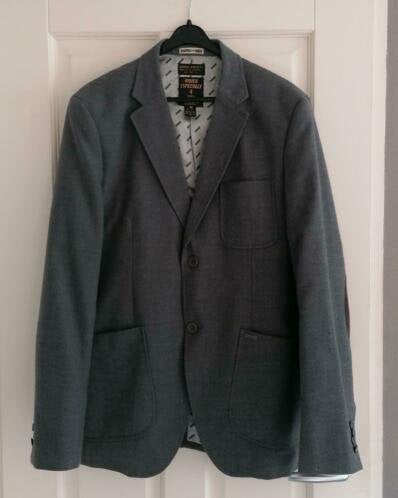 Scotch & Soda grijs wollen colbert iets casual mt 52 37529, Maat 52/54 (L), ., Scotch & Soda, Ophalen of Verzenden