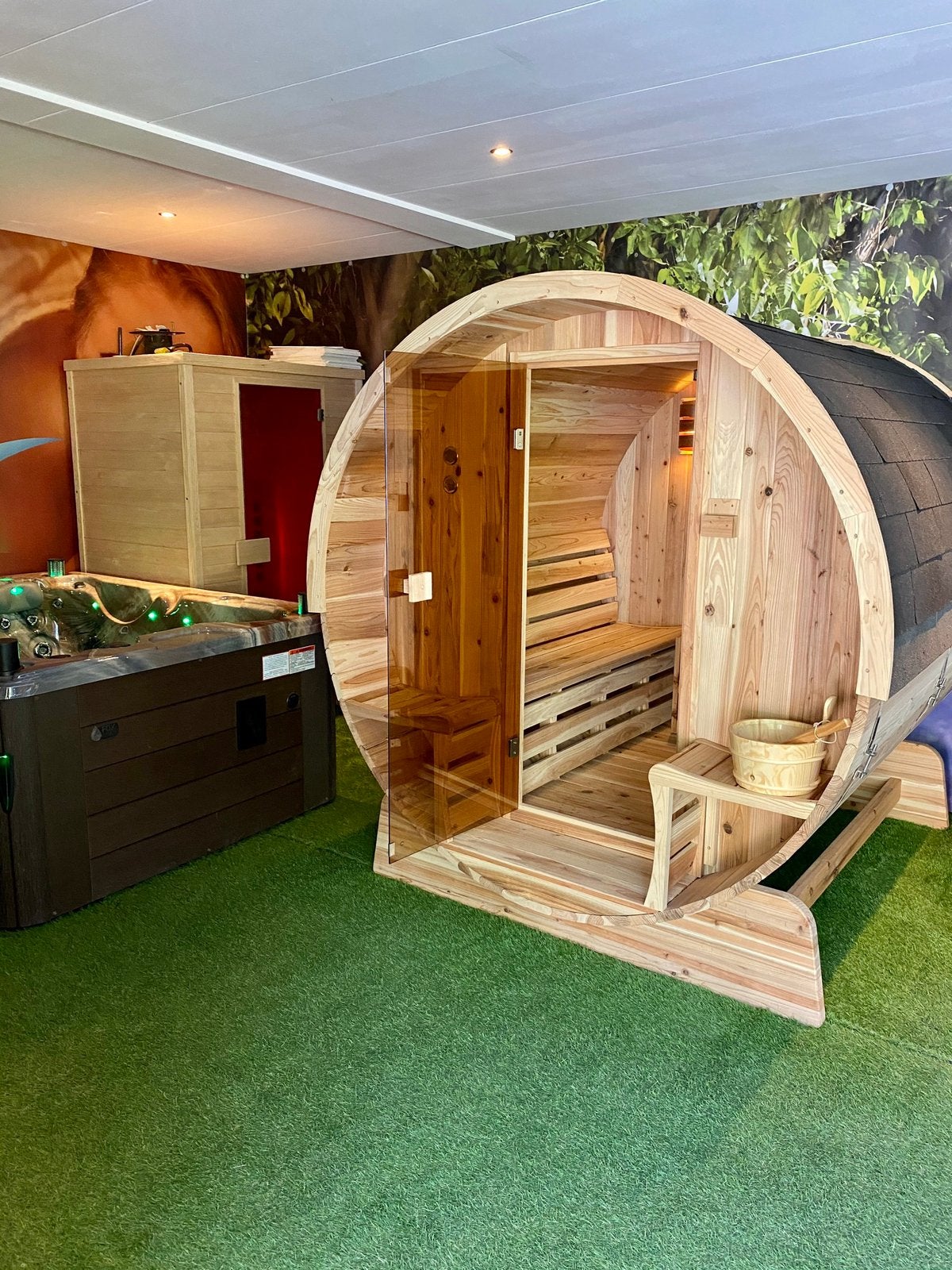 Barrelsauna barrel sauna COMPLEET, Tuin en Terras, Ophalen of Verzenden, Zo goed als nieuw