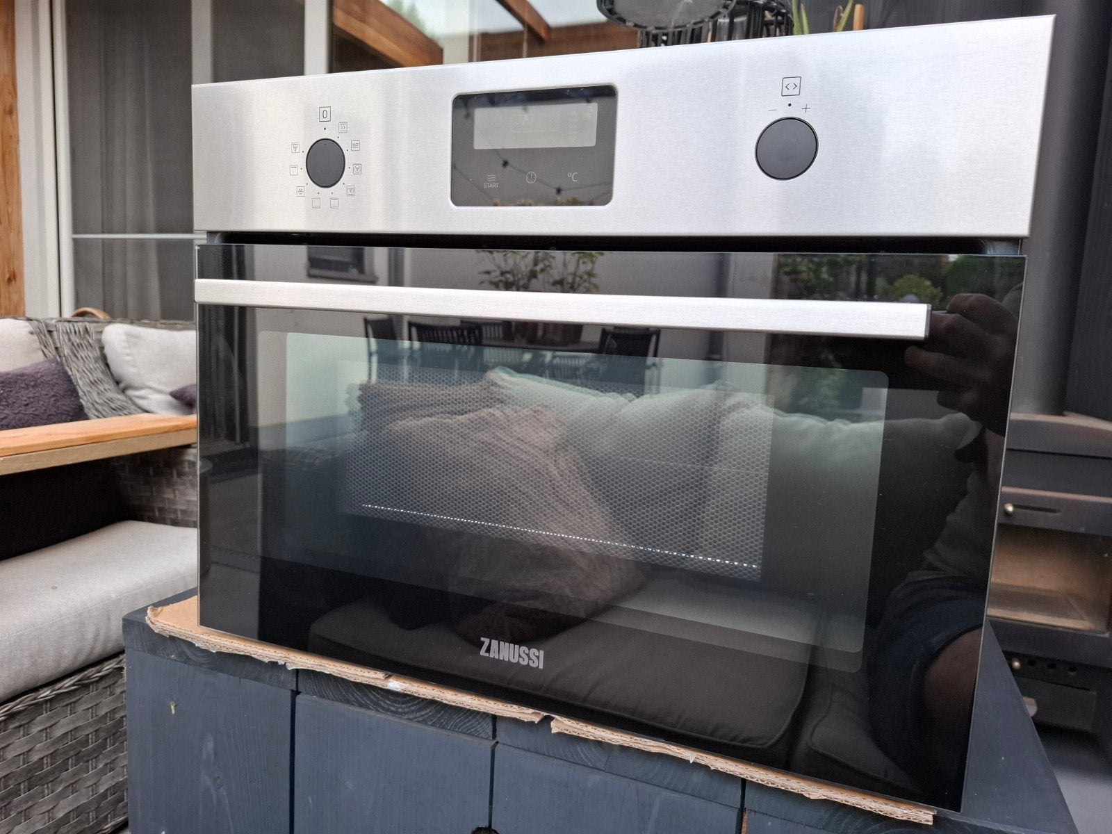 Zanussi Inbouw Oven Magnetron ZVEKM6X1, Ophalen, 45 tot 50 cm, Oven, Hete lucht