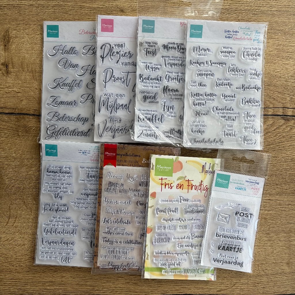 Marianne Design tekst stempels set, Ophalen of Verzenden, Zo goed als nieuw, Clearstamp