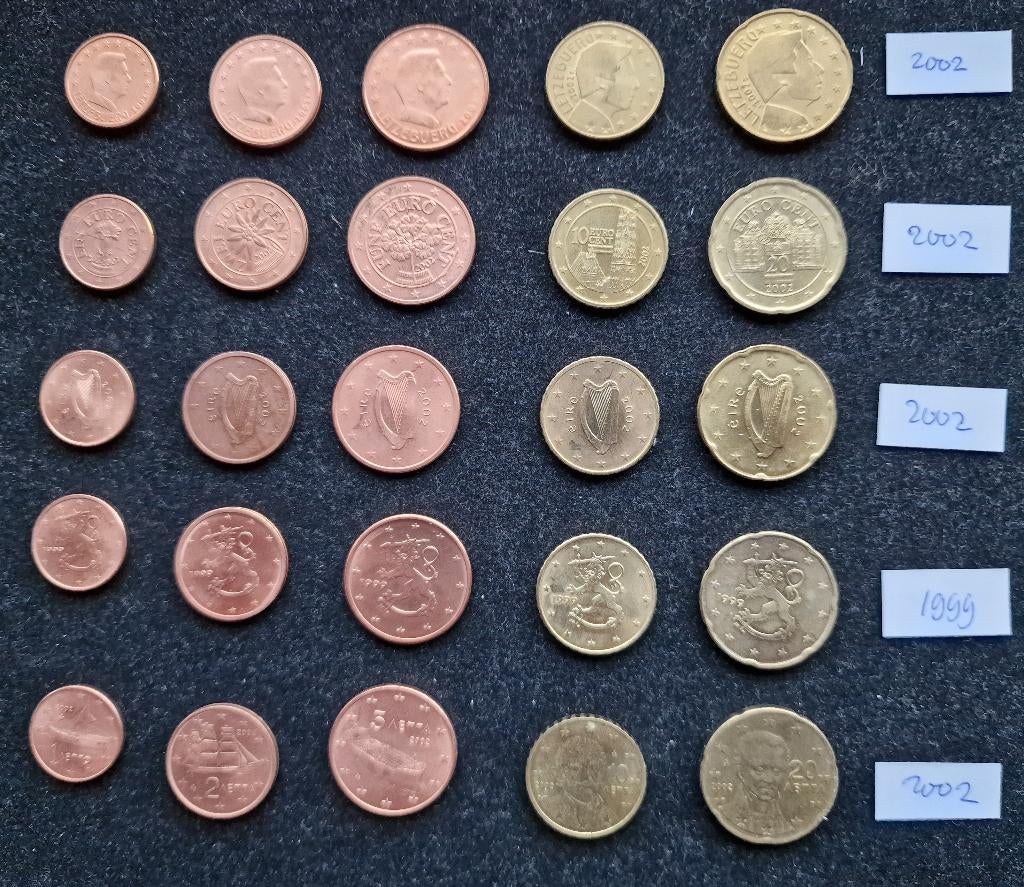 Munten eurolanden, Postzegels en Munten, Ophalen of Verzenden, Ierland, 20 cent, Setje