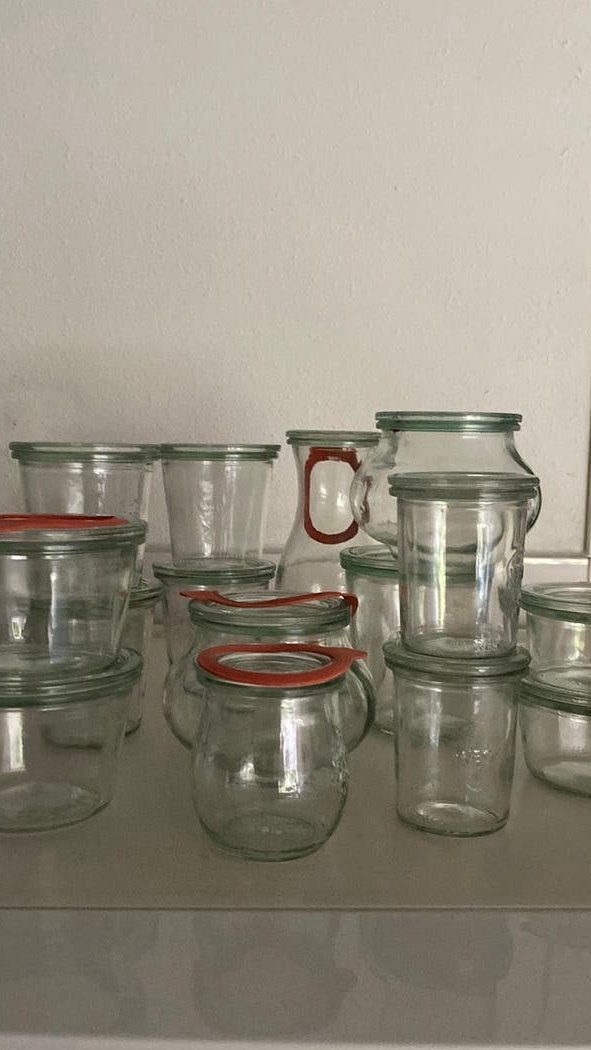 Weck potten divetse maten / inmaak 15 stuks, Ophalen, Zo goed als nieuw, Glas, Pot, Bus of Blik