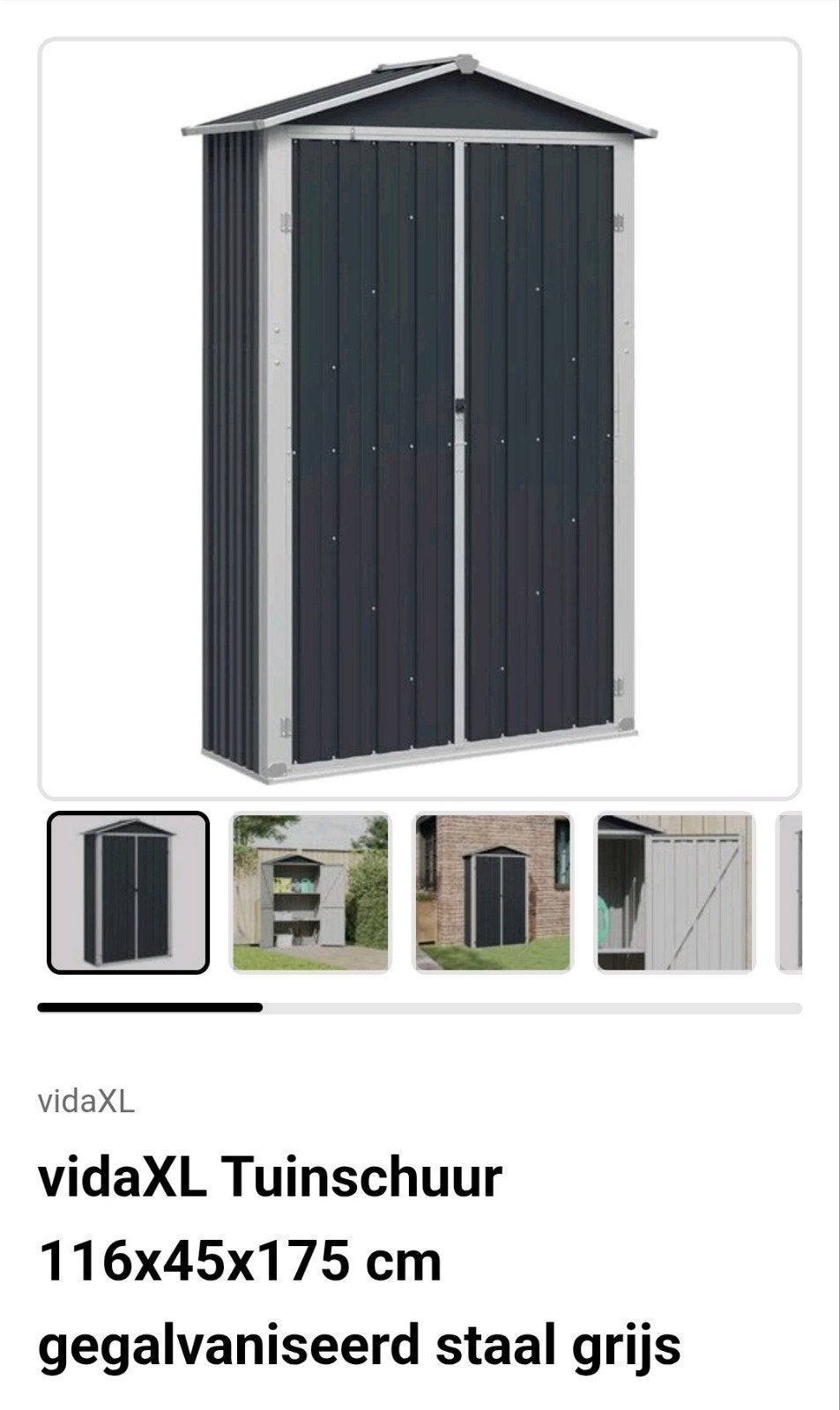 VidaXL tuinschuur, nieuw in geopende doos, Tuin en Terras, Tuinhuizen, Overige materialen, Schuur, Nieuw, Minder dan 200 cm