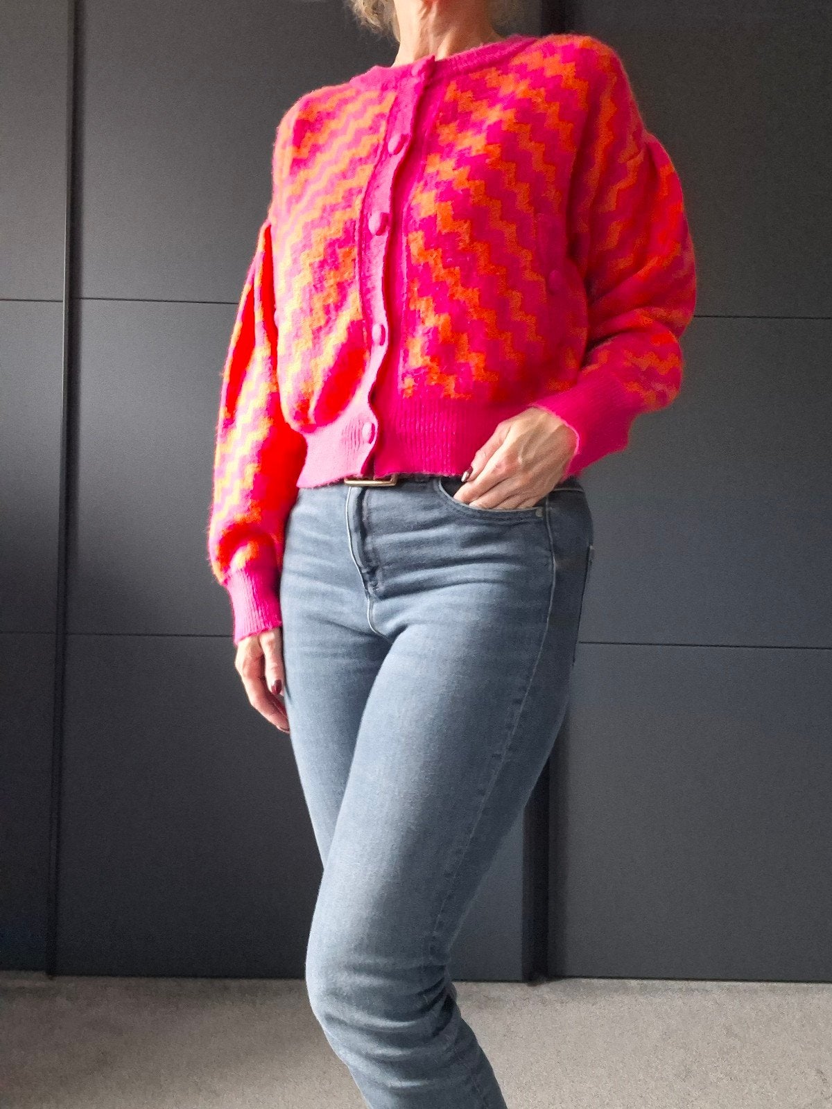 Vest/cardigan Loavies maat S | Roze / oranje | In nieuwstaat, Verzenden, Pureprelovedfashion@outlook.com, Oranje, Loavies