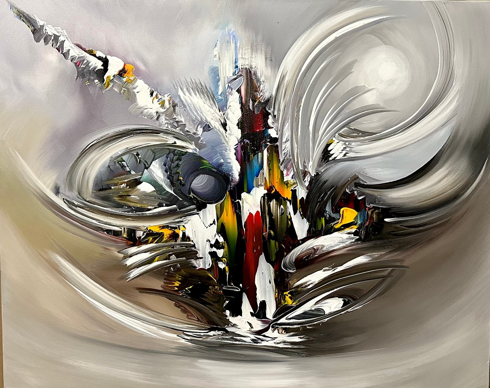 Gena G.- Abstract “ Storm”- Handgeschilderd- Uniek, Antiek en Kunst, Ophalen of Verzenden