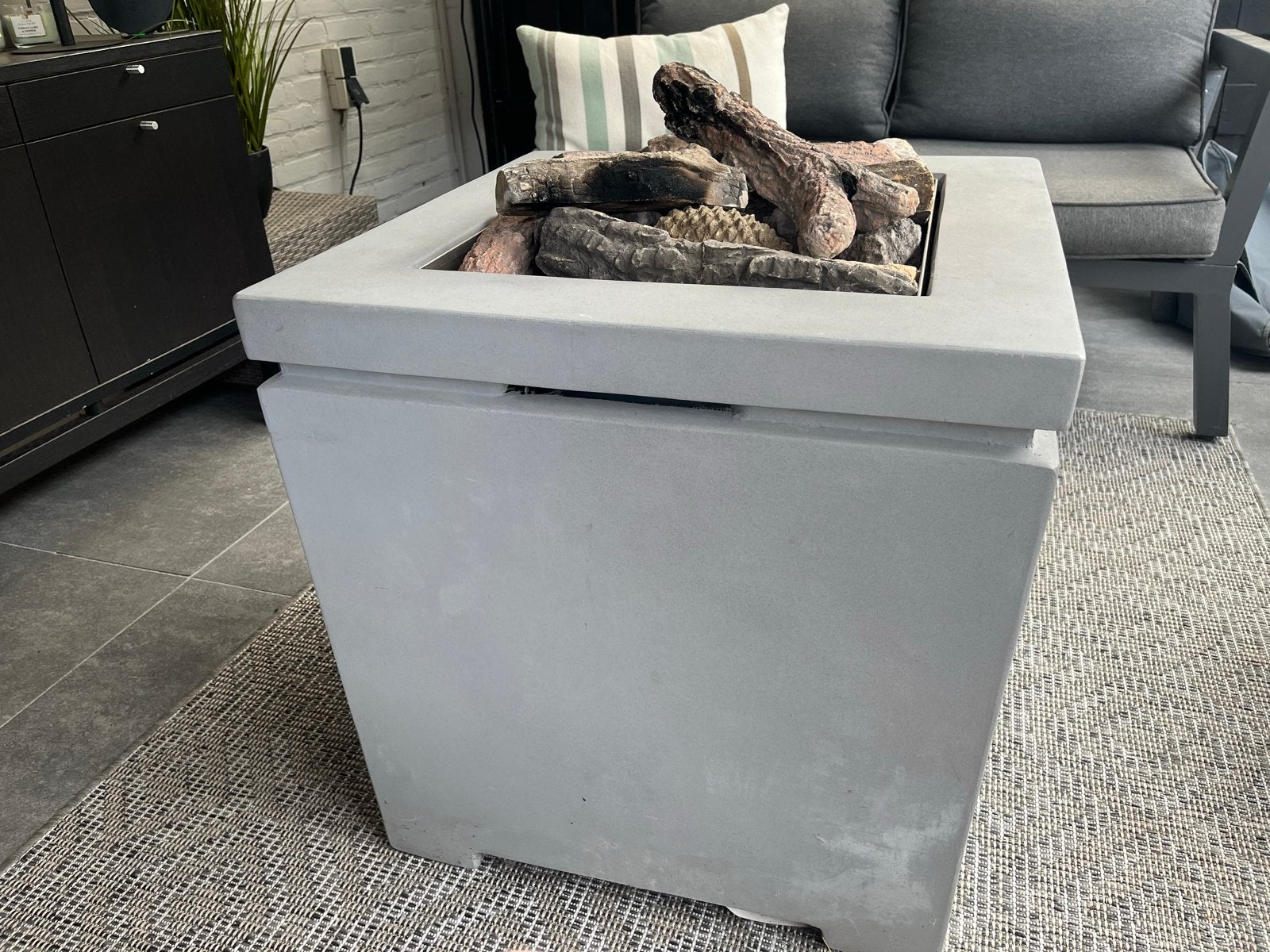 Cozy Living Gashaard met gasfles, steentjes en houtblokken, Ophalen, Gebruikt