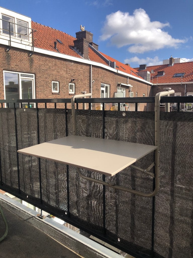 Balkontafel inklapbaar, materiaal staal, 60x40 cm., Ophalen, Gebruikt, Rechthoekig, Metaal
