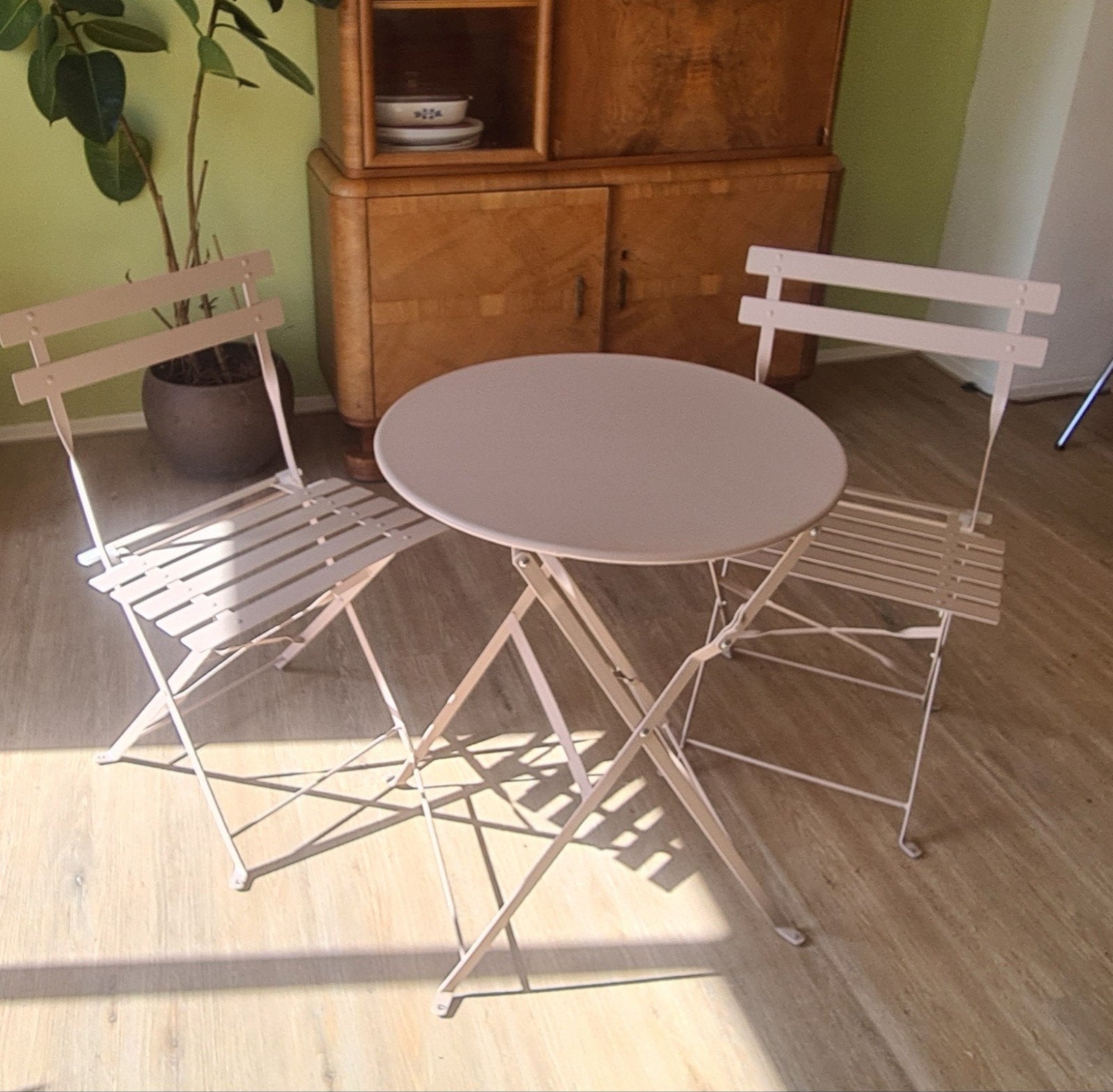 bistroset, 2 zitplaatsen, Overige materialen, Ophalen of Verzenden, Zo goed als nieuw